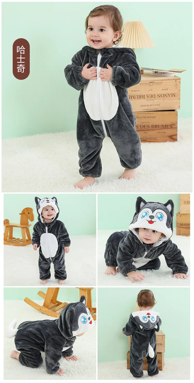 0 1 2 3 4 Years Kigurumi Pajamas for Toddler Baby Clothes Children Outfits Infant Dinosaur Unicorn Cat Monkey Cosplay Costumes