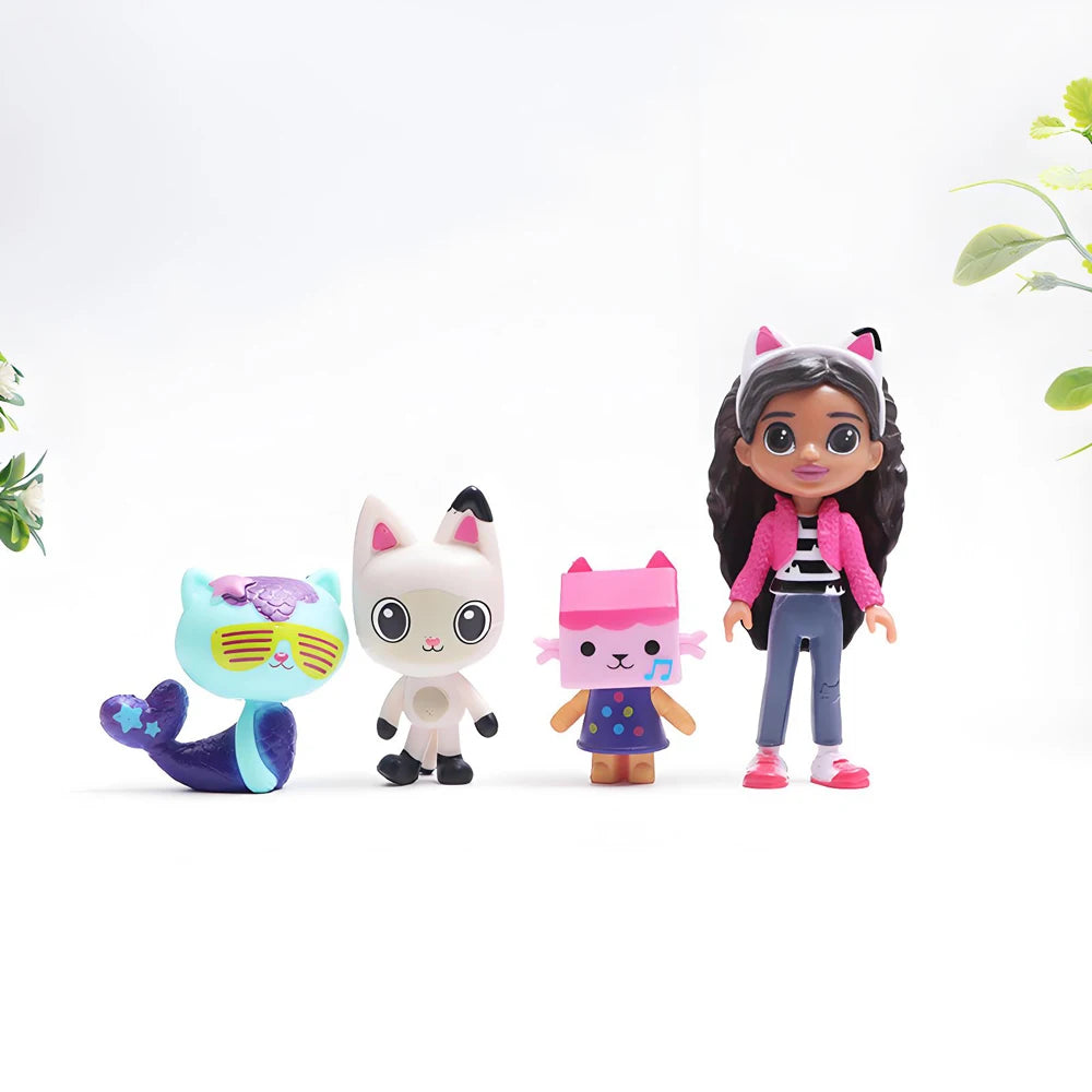 Gabby Dollhouse 13pcs Anime Figure Toy Smiling Car Cat Hug Gaby Girl Dolls Mercat Cartoon Action Figure Kids Xmas Birthday Gifts