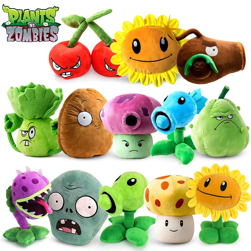 Plants vs Zombies Sunflower Peashooter Coconut Plush Doll Toy Pillow Toy Figures Soft Large Zombie Pillow Kid Christmas Gifts