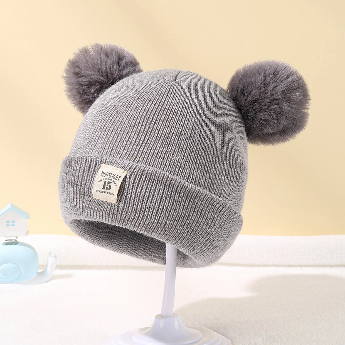 Warm Knitted Hats With EAR Pom