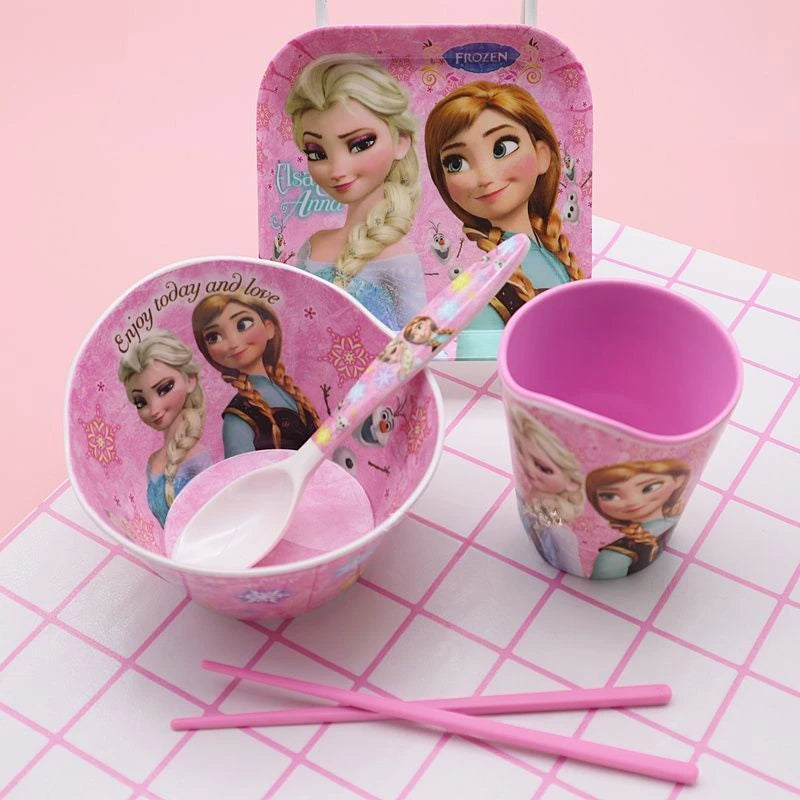 FROZEN MOVIE Elsa Anna Olaf cartoon children's bowl and spoon set personalized creative animation movie anti-fall tableware wholesale