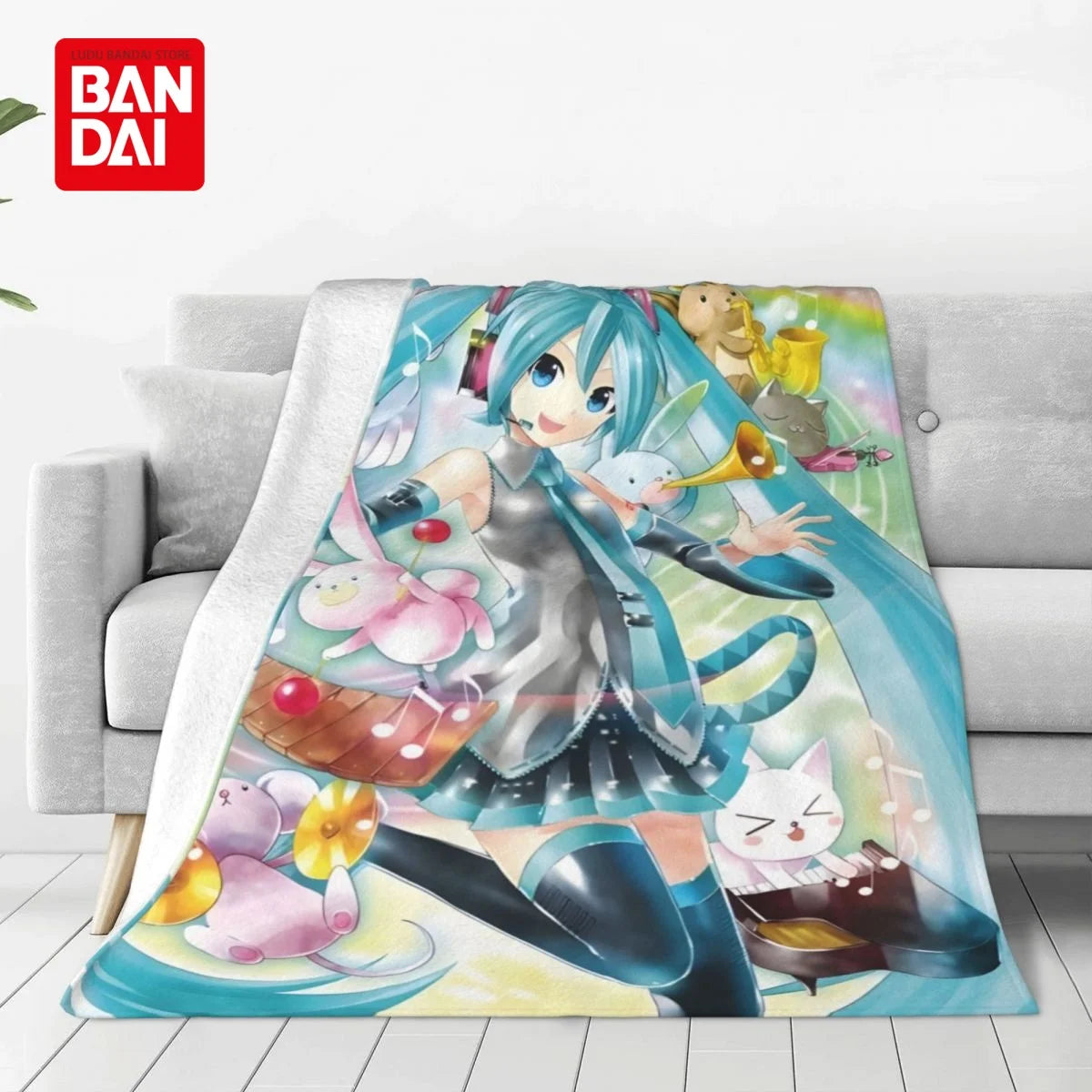 Bandai Hatsune Miku Throw Blanket on Bed Sofa Air Condition Sleeping Cover Bedding Throws Bedsheet For Kids
