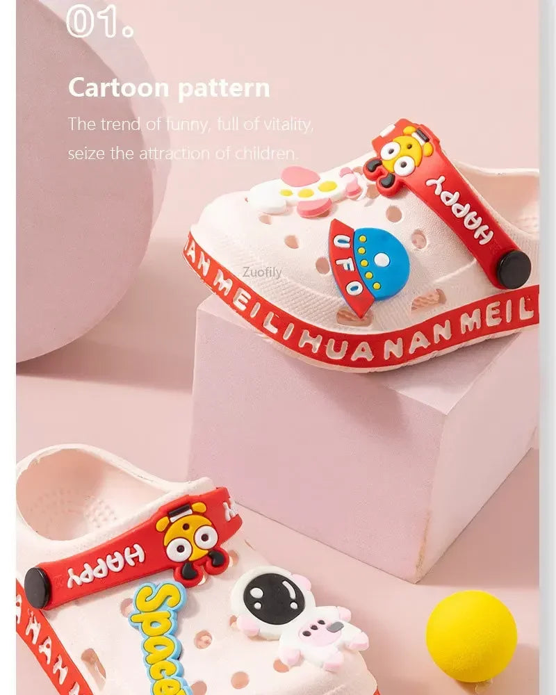 Colorful UFO animated toddler's crocs