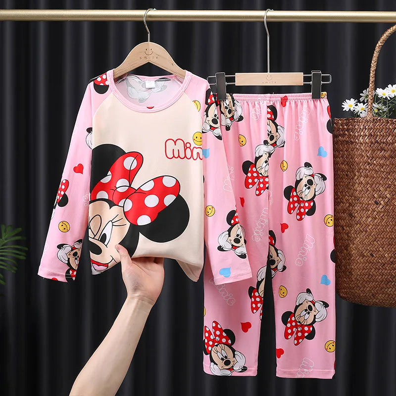 Disney mini mouse Girl's Pink Nightwear Pajama Suits