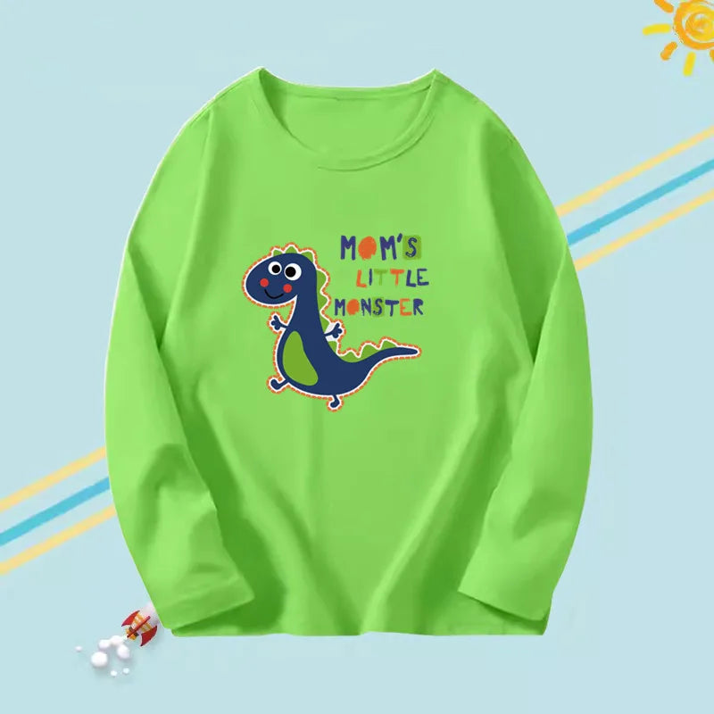 Beautiful PRINTED Long Sleeve O-neck Cotton T-shirts