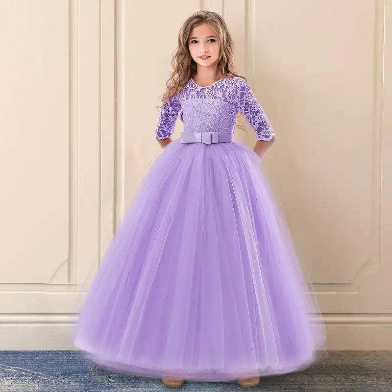 Long Bridesmaid Kid's Dresses