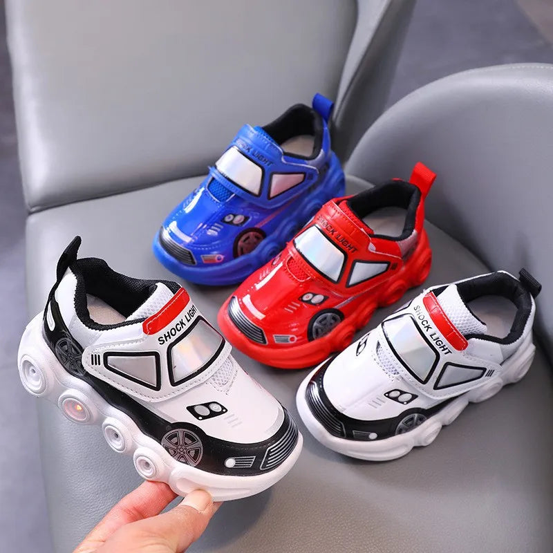 Luminous Kids Race car themed Casual Sneakers