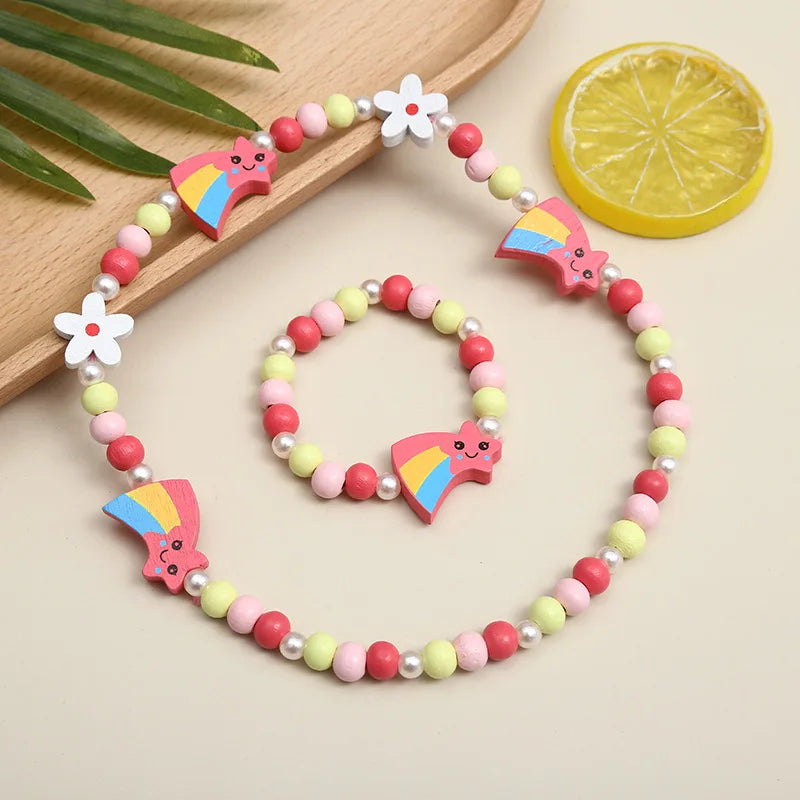 2pcs/Set Clay Beads Necklace Bracelet