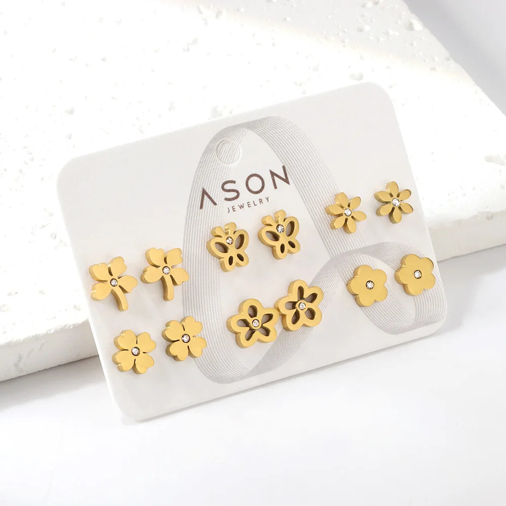 6 Pairs Of Fashion Earrings Set For Girls