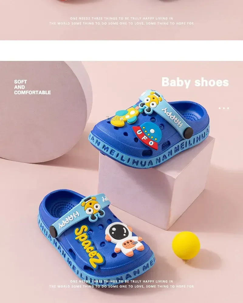Colorful UFO animated toddler's crocs