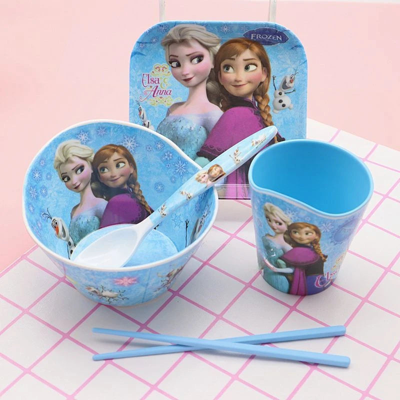 FROZEN MOVIE Elsa Anna Olaf cartoon children's bowl and spoon set personalized creative animation movie anti-fall tableware wholesale