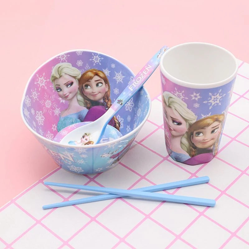FROZEN MOVIE Elsa Anna Olaf cartoon children's bowl and spoon set personalized creative animation movie anti-fall tableware wholesale
