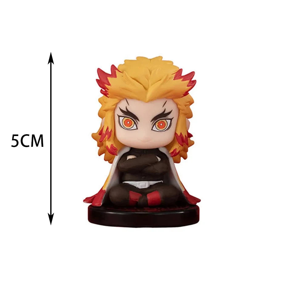 Demon Slayer 15 PCS/Set Q Version Sitting Ghost Doll Tanjiro Nidouzi Inosuke Zenizu Figure Action Figure Movie Model Toys Doll