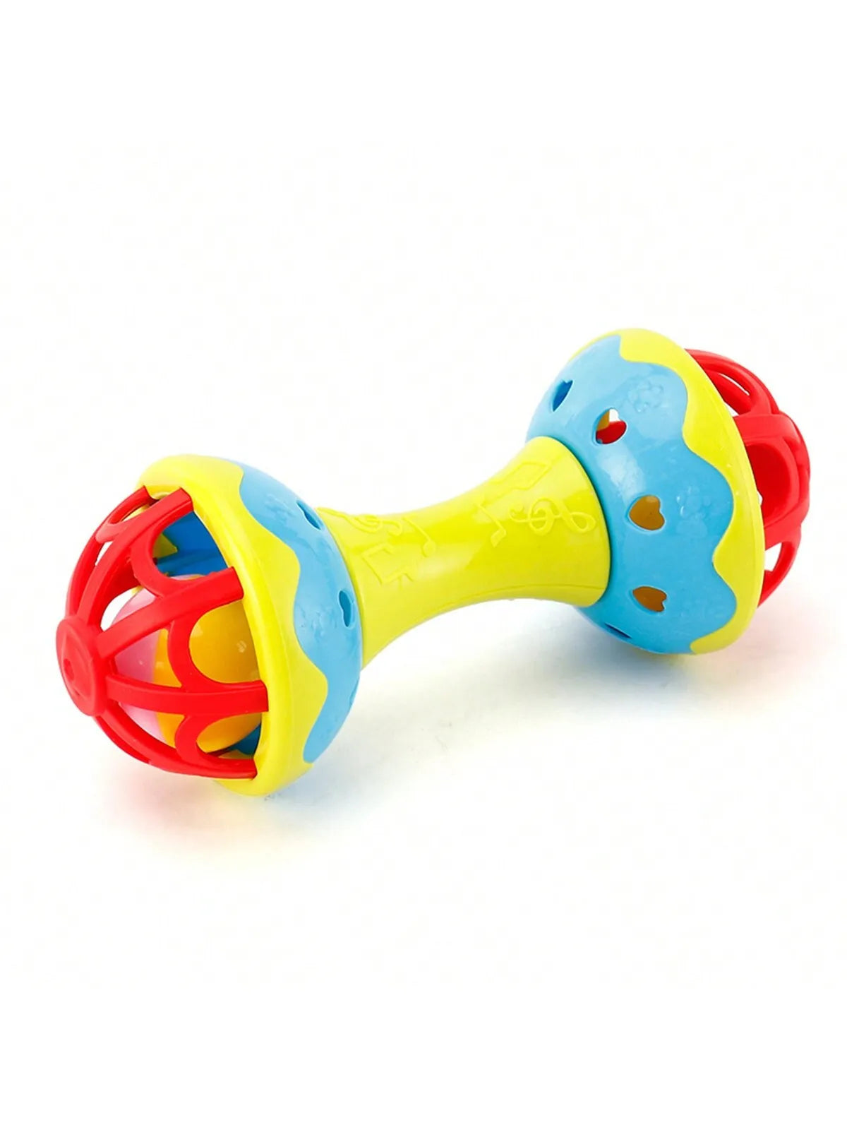 1pc random color Toddler Double-headed Hand Rattles Soothing Hand Grip Rattles Toys Baby Rattle Baby Nibbling Toys Baby Toys