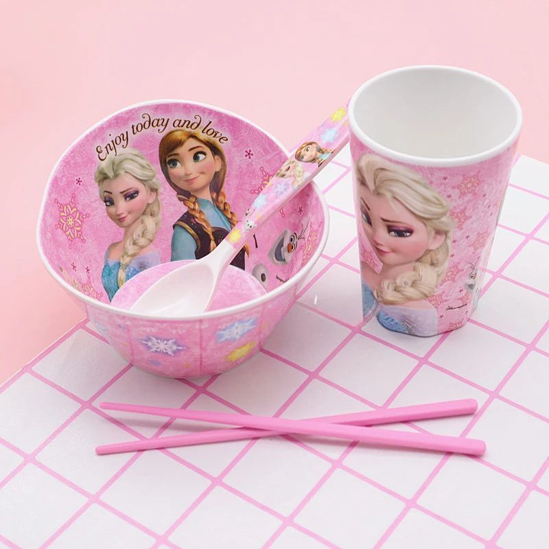 FROZEN MOVIE Elsa Anna Olaf cartoon children's bowl and spoon set personalized creative animation movie anti-fall tableware wholesale