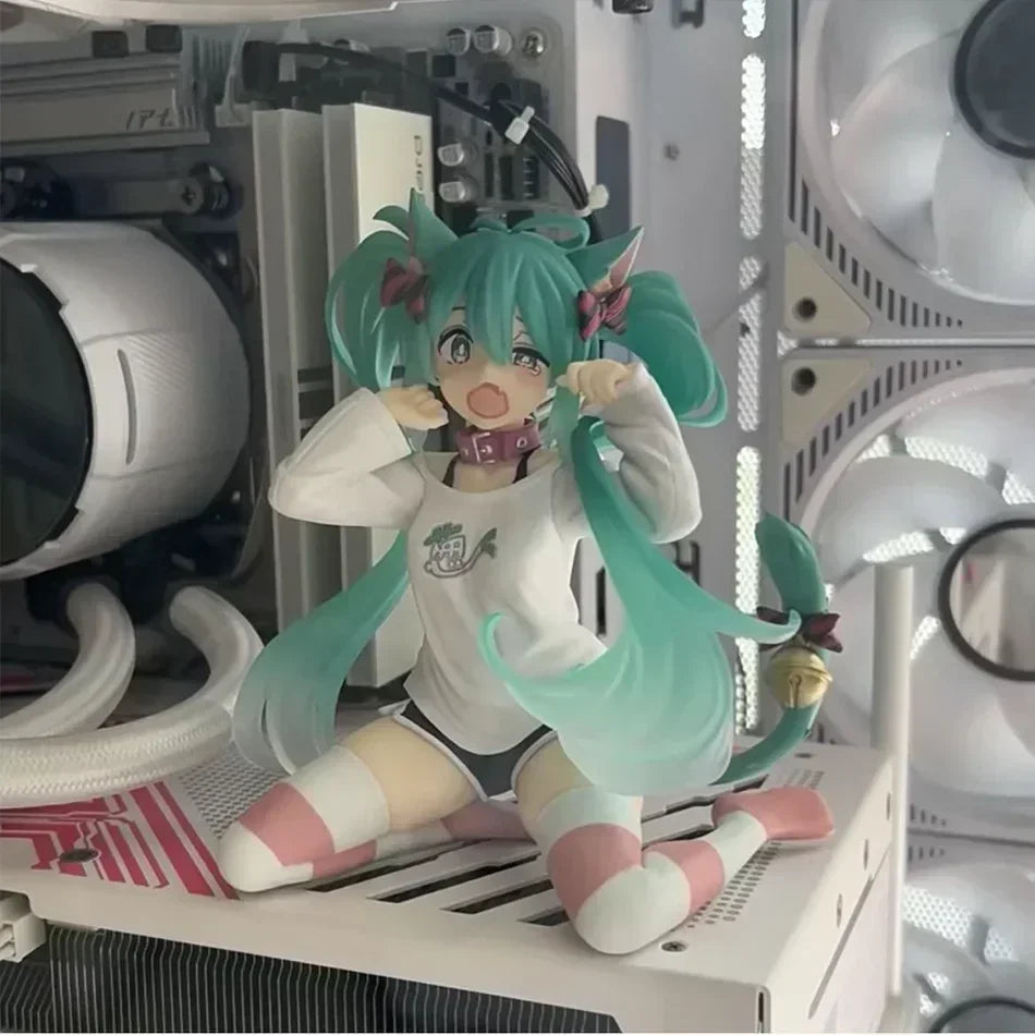 Anime Hatsune Miku Figure Cat Ear Long Sleeve Clothes Ver Model Toy Gift Collection Action Figure PVC