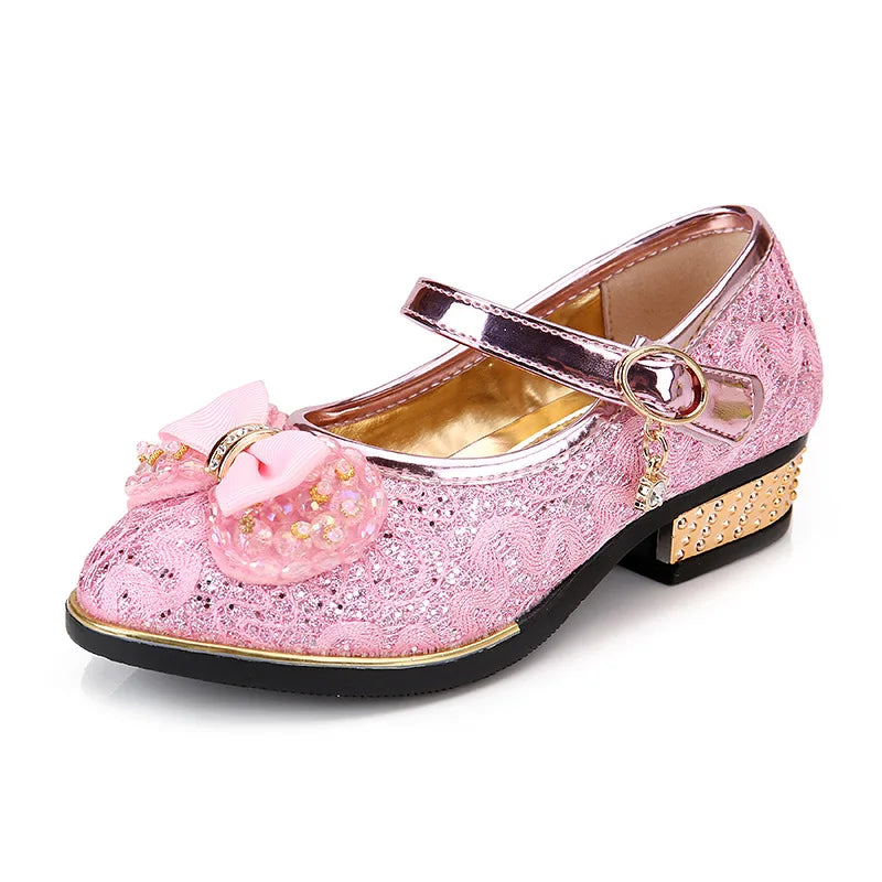 Bowknot princes Girls Leather Shoes for party weddings