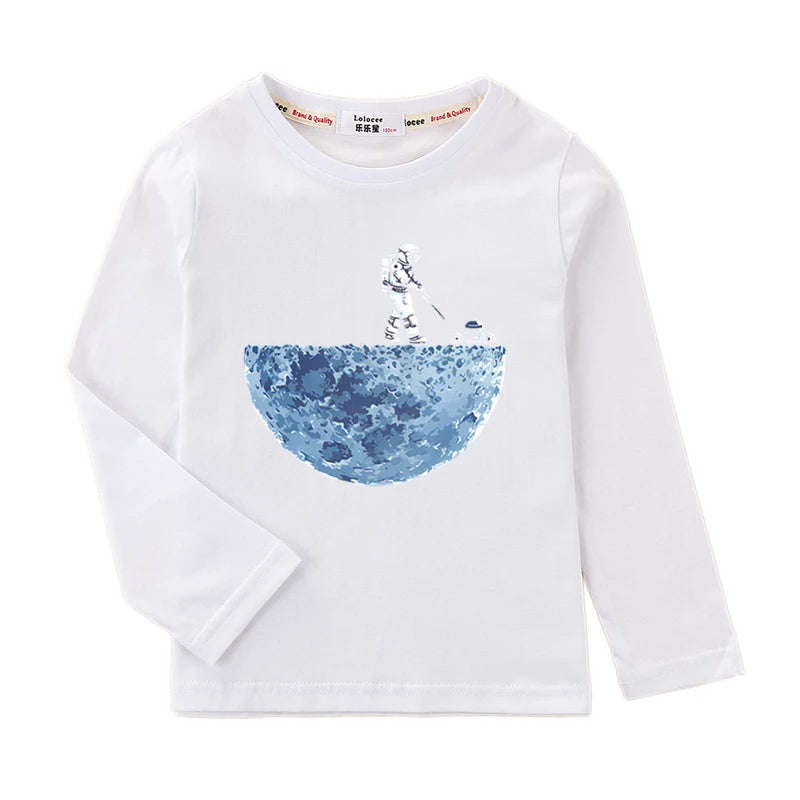 SPACE Themed Boys Long Sleeved Astronaut T-shirt