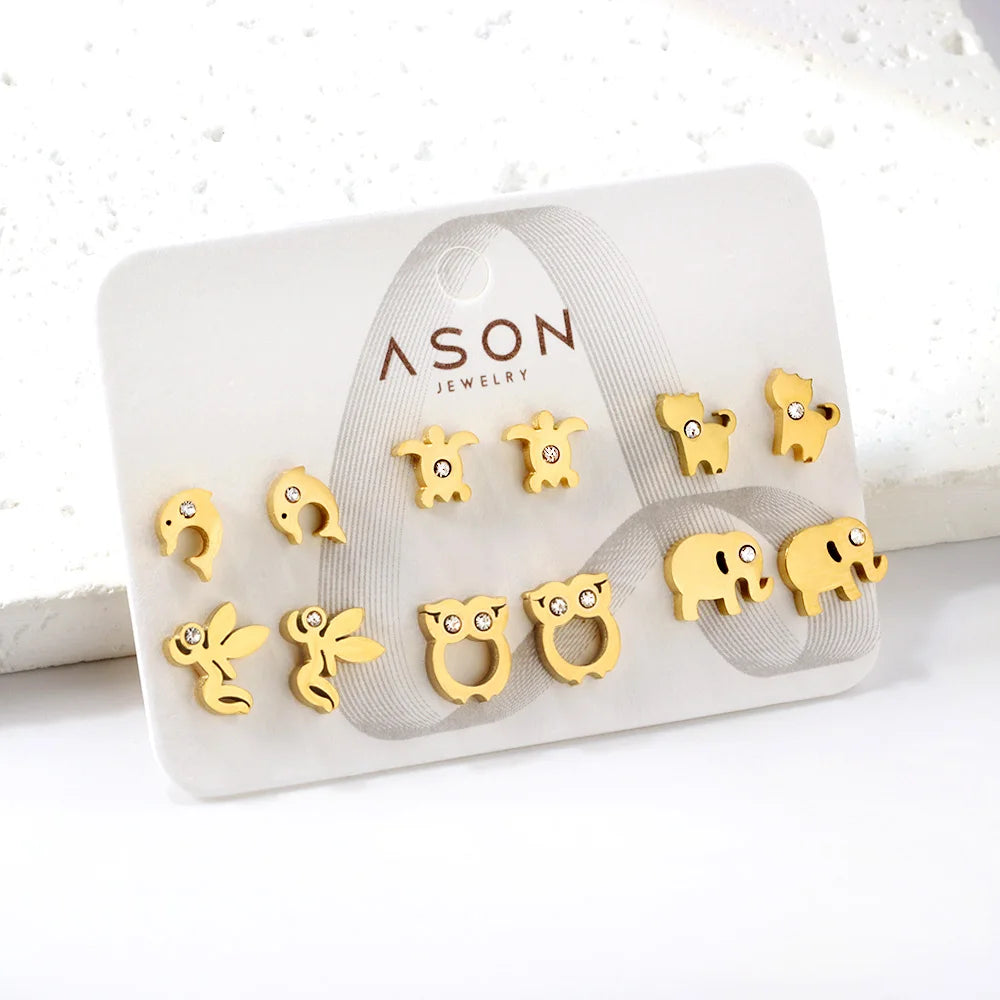 6 Pairs Of Fashion Earrings Set For Girls