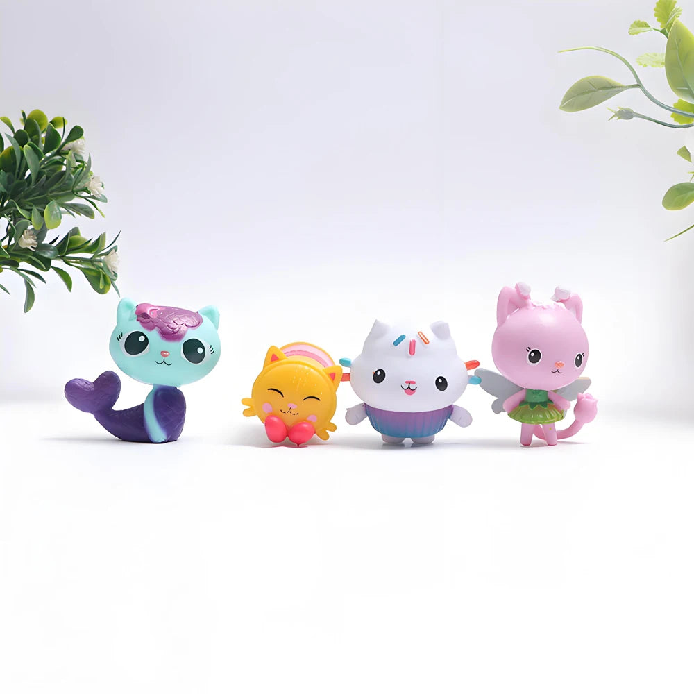 Gabby Dollhouse 13pcs Anime Figure Toy Smiling Car Cat Hug Gaby Girl Dolls Mercat Cartoon Action Figure Kids Xmas Birthday Gifts