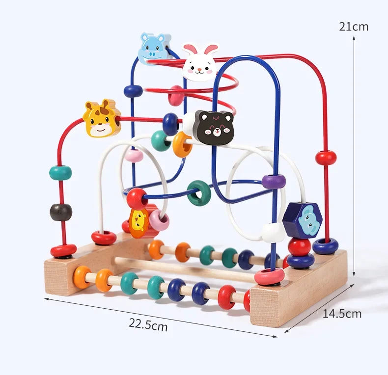 Montessori Baby Toys Wooden Roller Coaster Bead Maze Toddler Early Learning Educational Puzzle Math Toy for Children
