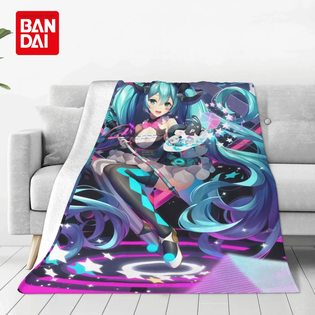 Bandai Hatsune Miku Throw Blanket on Bed Sofa Air Condition Sleeping Cover Bedding Throws Bedsheet For Kids