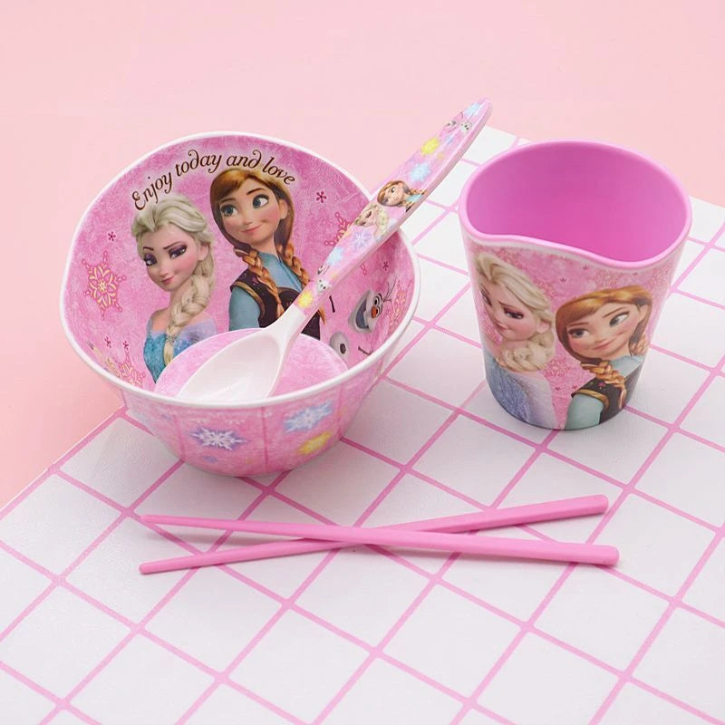 FROZEN MOVIE Elsa Anna Olaf cartoon children's bowl and spoon set personalized creative animation movie anti-fall tableware wholesale