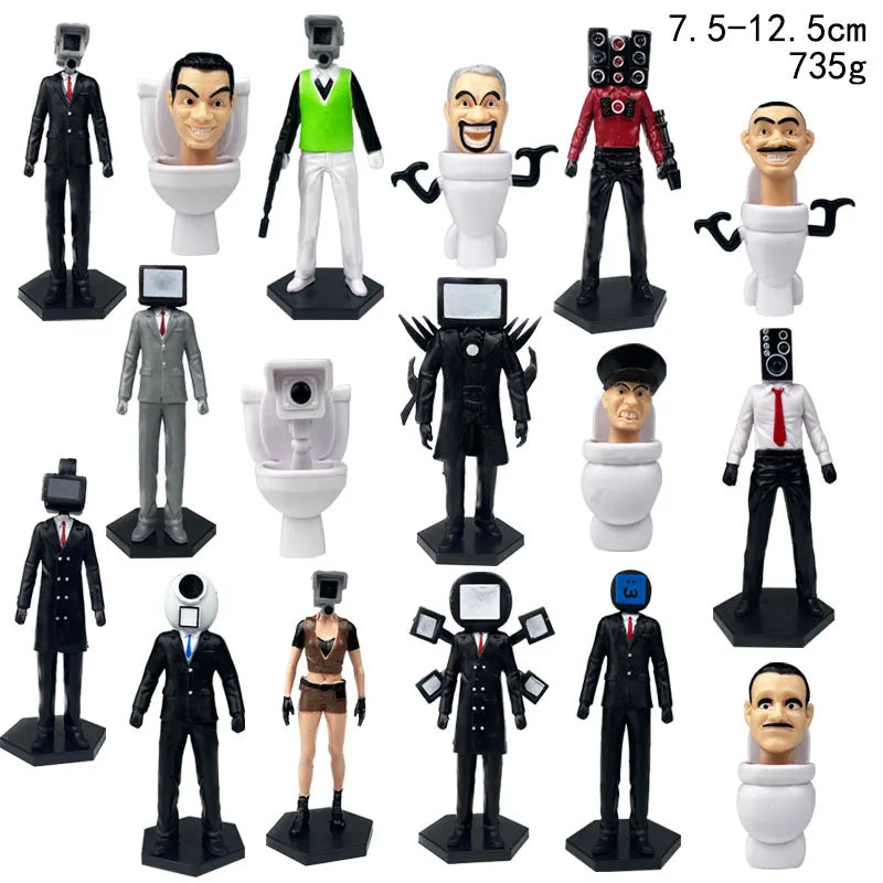 Skibidi Toilet Man Camera Man Figure TV Speaker Man Model Cameraman Funny Doll Action Figures Decorations PVCl Toy Collectible