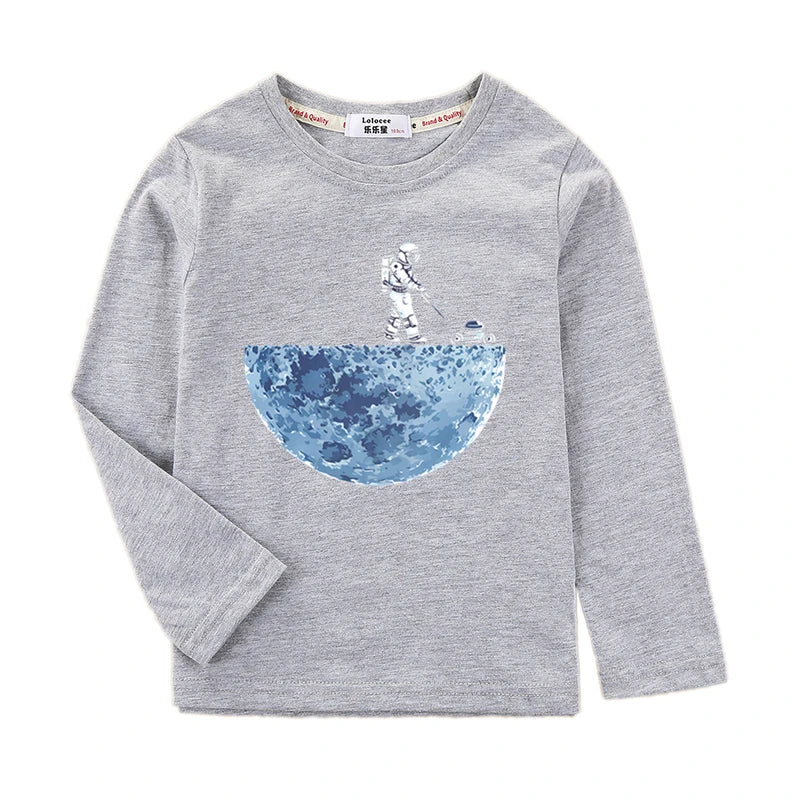 SPACE Themed Boys Long Sleeved Astronaut T-shirt