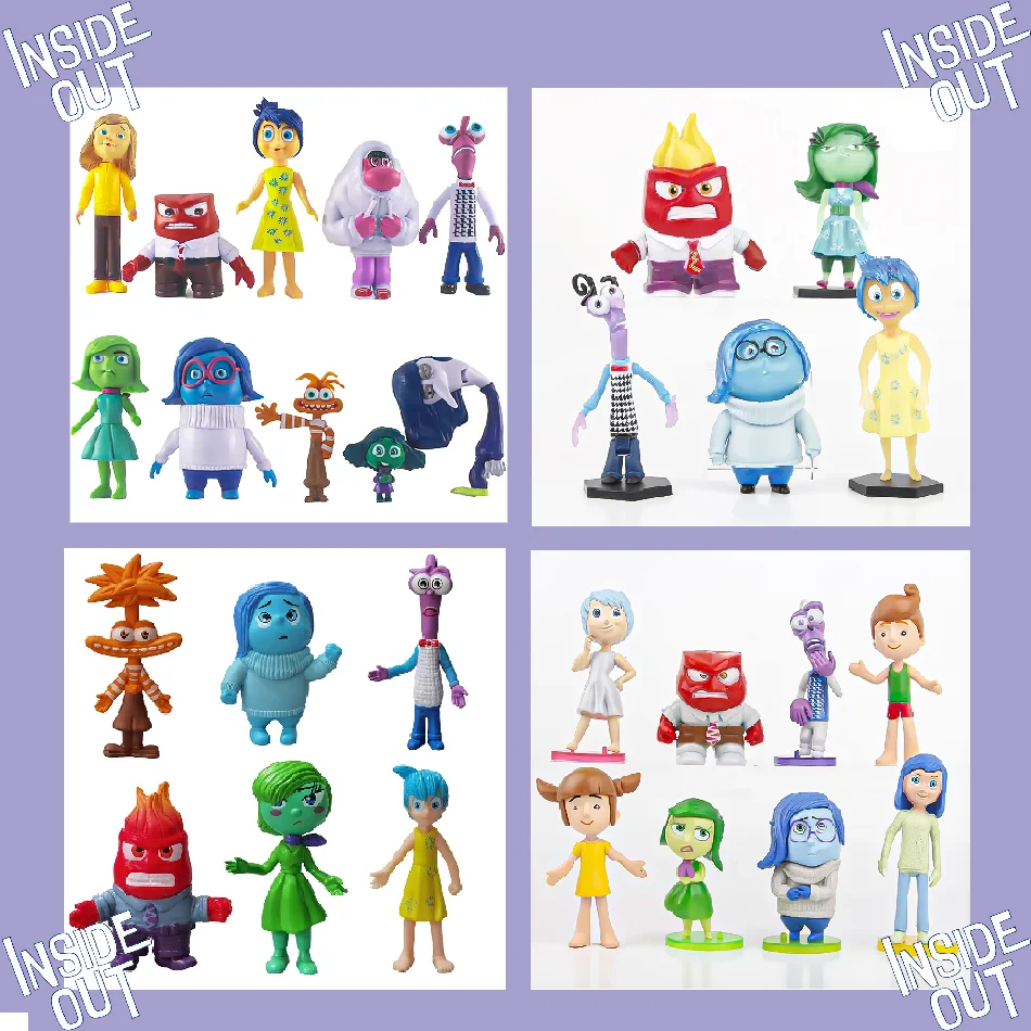 Inside Out 2 MOVIE Action Figure Toy Cartoon Movie Joy Anxiety Anger Sadness Disgust Fear Model Doll Figurines Kids Gif