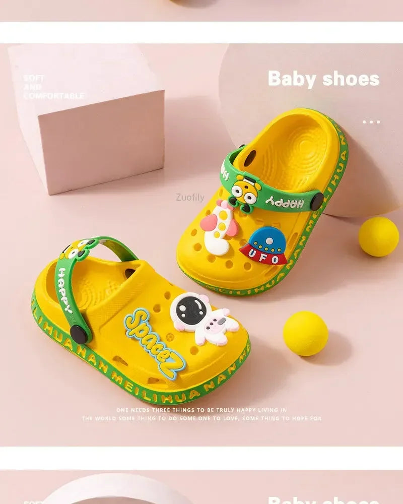Colorful UFO animated toddler's crocs
