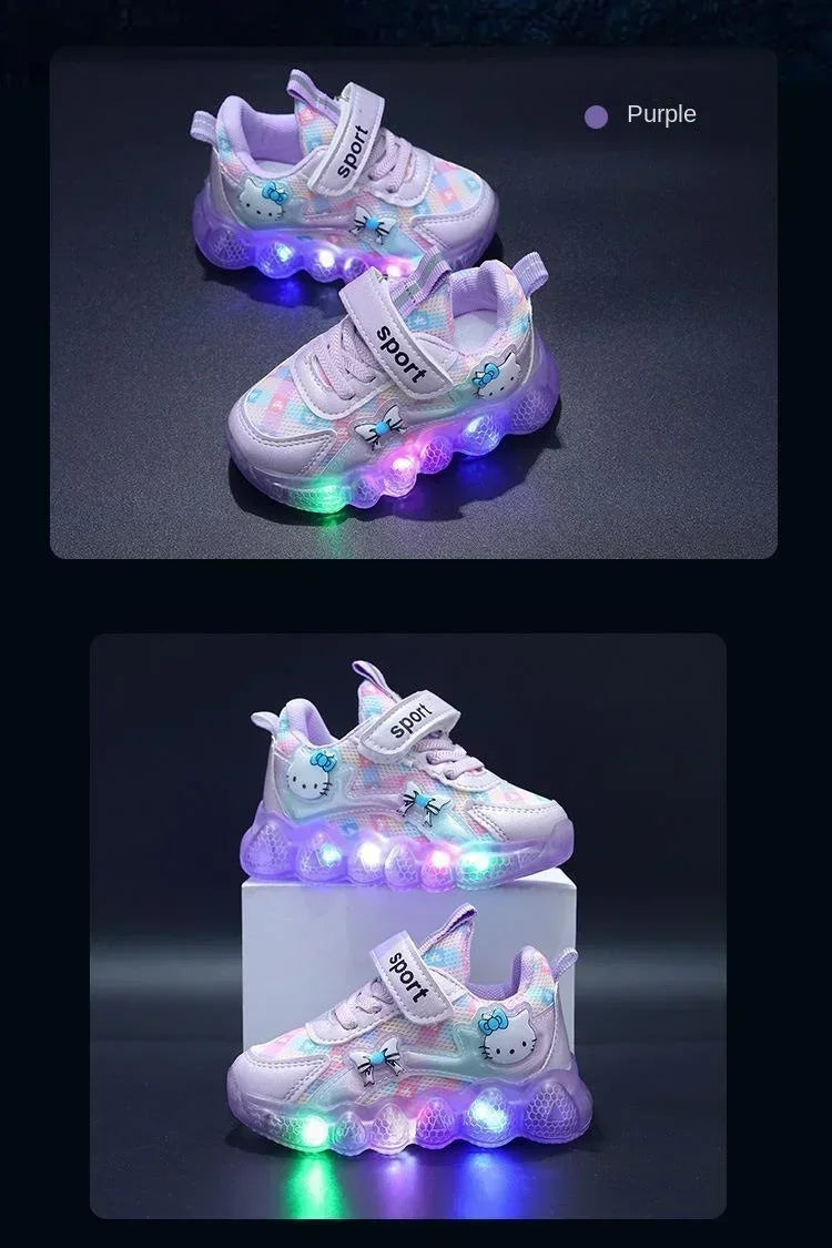 Hello Kitty Baby Girl Led Light Sneakers Kids Shoes
