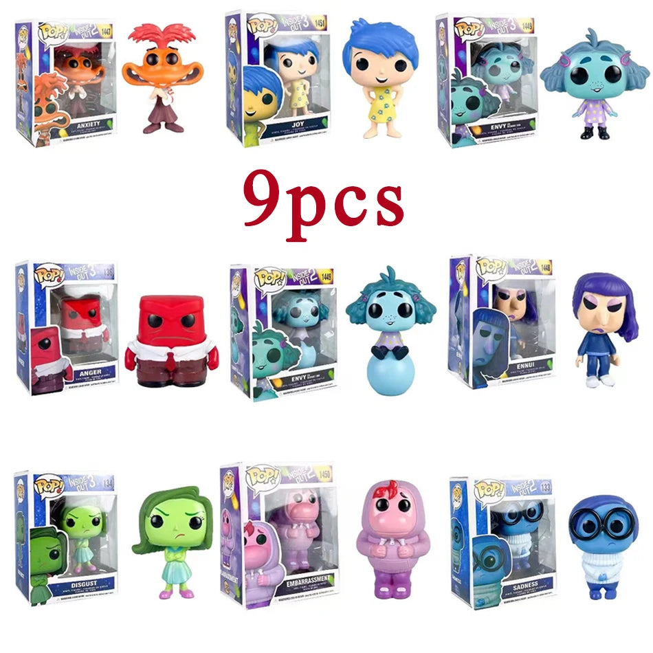 anime INSIDE OUT 2 pop figure 10cm action toys cartoon movie joy anxiety anger sadness disgust fear model statuettes pvc doll