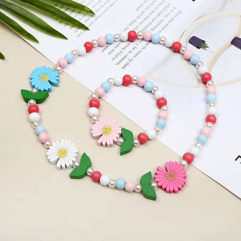 2pcs/Set Clay Beads Necklace Bracelet