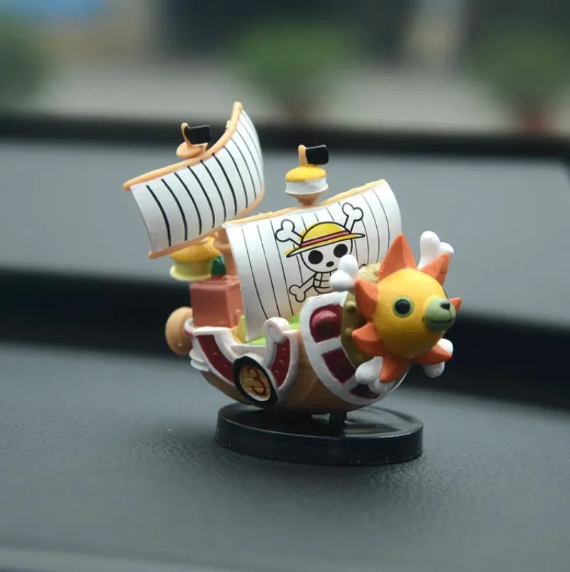 One Piece Anime Ship Figure 7cm Luffy Model Toy Mini Boat Assembled Model Action Figure Super Cute