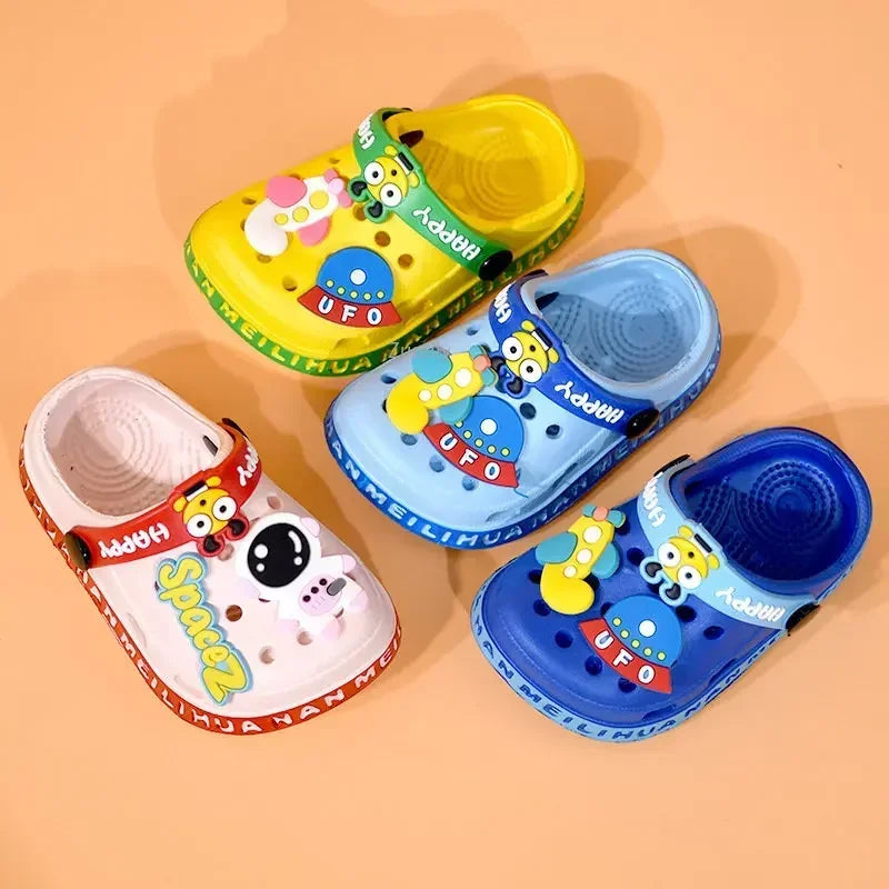 Colorful UFO animated toddler's crocs