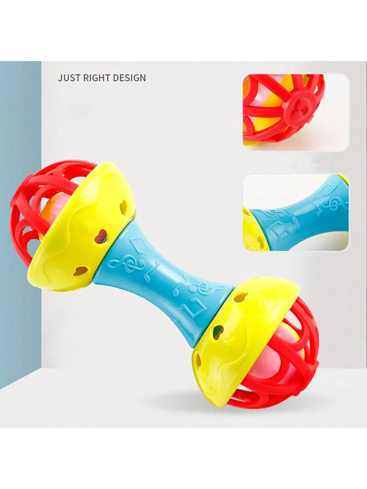 1pc random color Toddler Double-headed Hand Rattles Soothing Hand Grip Rattles Toys Baby Rattle Baby Nibbling Toys Baby Toys