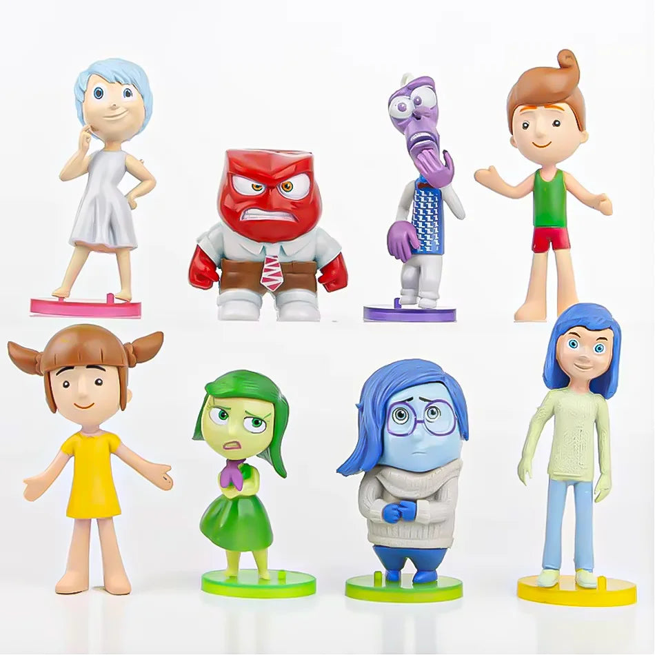Inside Out 2 MOVIE Action Figure Toy Cartoon Movie Joy Anxiety Anger Sadness Disgust Fear Model Doll Figurines Kids Gif