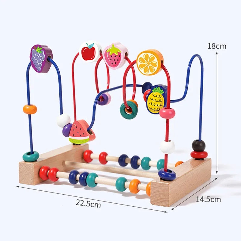 Montessori Baby Toys Wooden Roller Coaster Bead Maze Toddler Early Learning Educational Puzzle Math Toy for Children