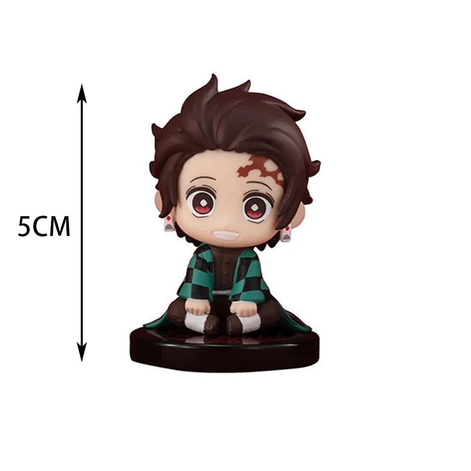 Demon Slayer 15 PCS/Set Q Version Sitting Ghost Doll Tanjiro Nidouzi Inosuke Zenizu Figure Action Figure Movie Model Toys Doll