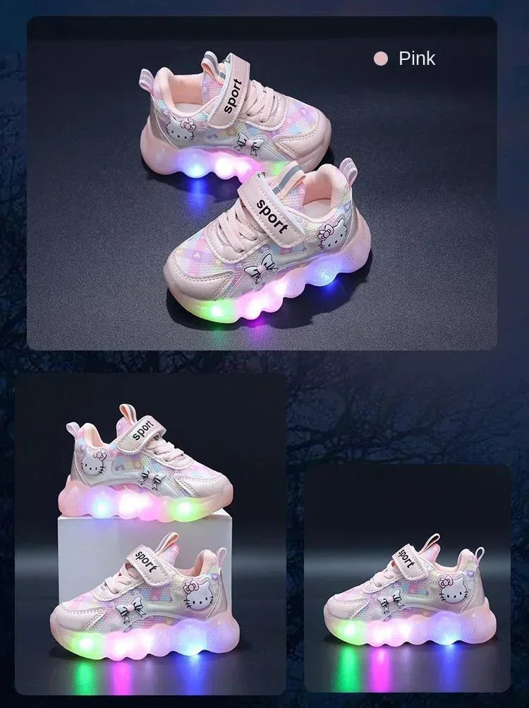 Hello Kitty Baby Girl Led Light Sneakers Kids Shoes