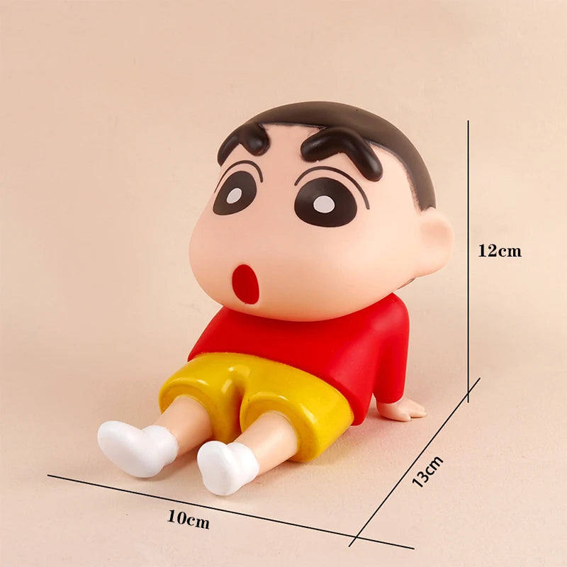Crayon Shin-Chan Phone Holder Kawaii Anime Desktop Ornaments Cartoon Watching TV Phone Support Cute Doll Decorations toy Gifts