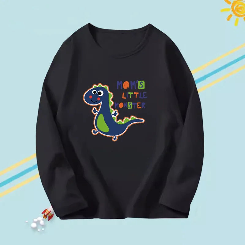 Beautiful PRINTED Long Sleeve O-neck Cotton T-shirts