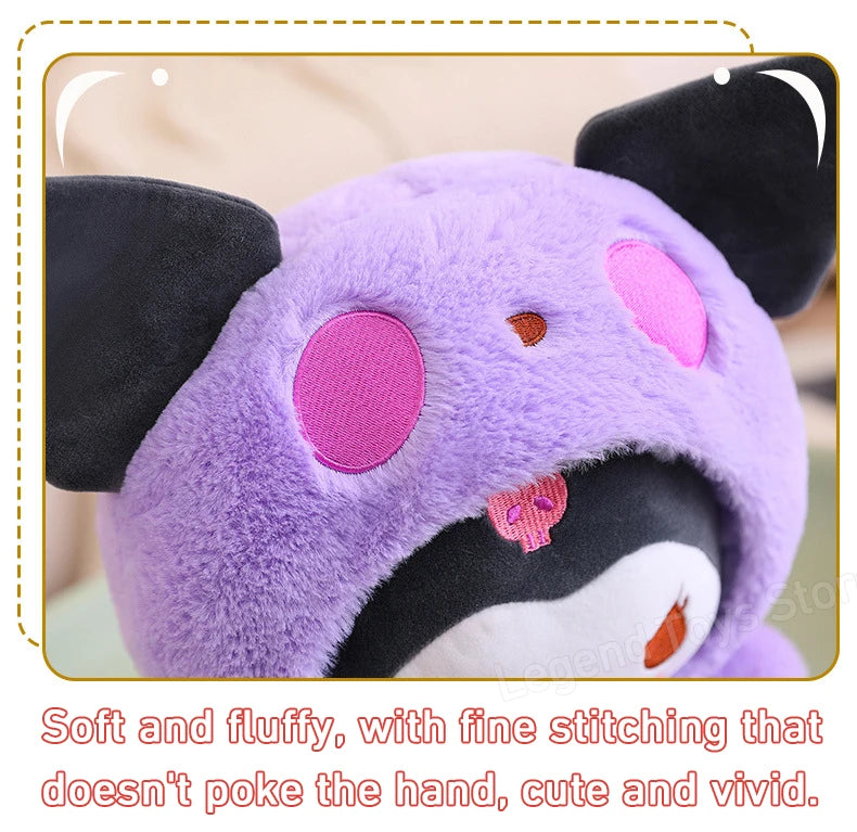 Sanrio Kuromi Plush Accessories Room Decor Stuffed Kawaii Movies & Tv Stuff Car Accessories Purple White Kuromi Toys For Kids