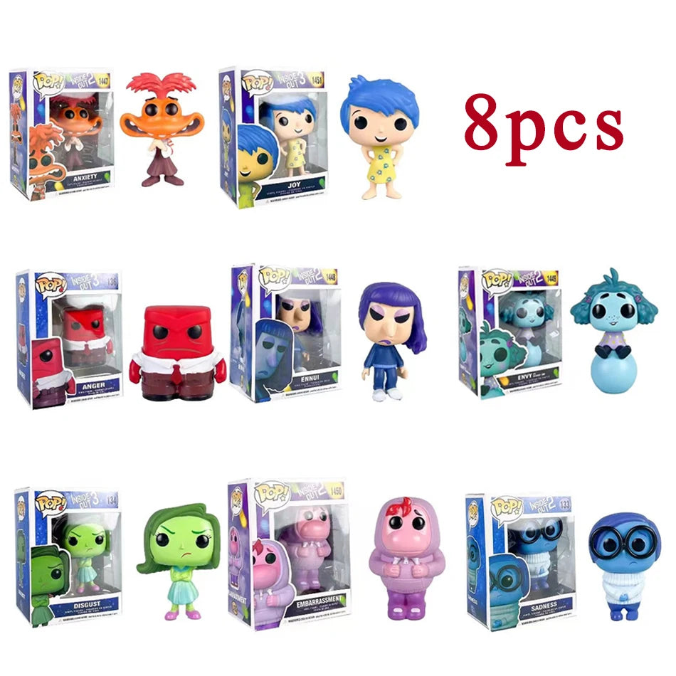 anime INSIDE OUT 2 pop figure 10cm action toys cartoon movie joy anxiety anger sadness disgust fear model statuettes pvc doll