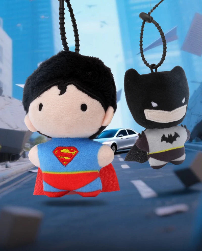 DC Movies HEROS 9cm Superman Batman Harley Quinn Plush Toy Soft Keychain Creative Cartoon Gift for Christmas Halloween