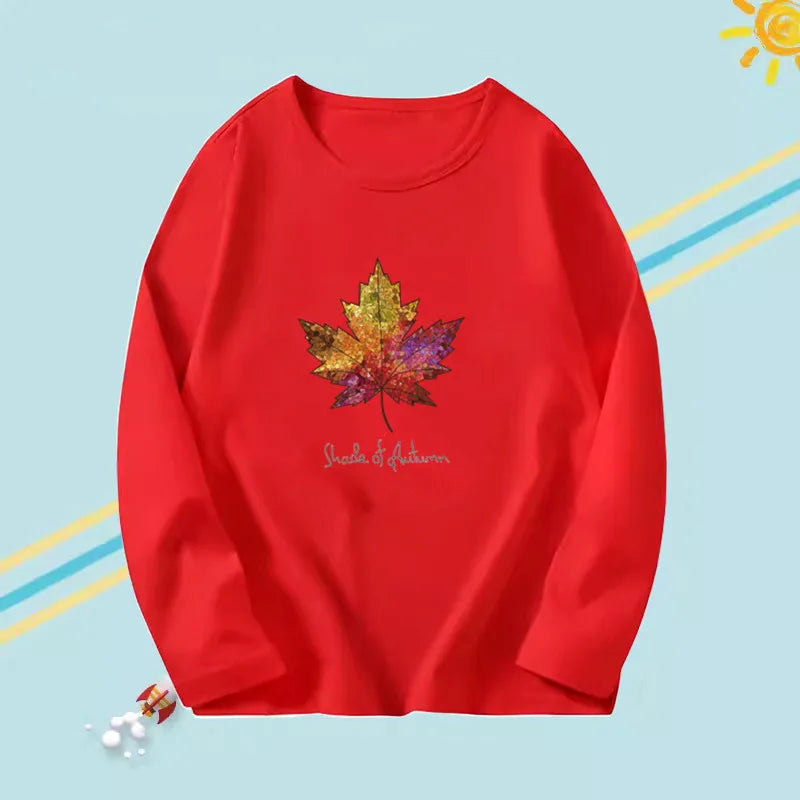 Beautiful PRINTED Long Sleeve O-neck Cotton T-shirts