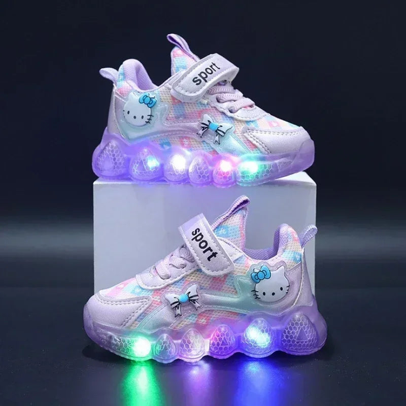 Hello Kitty Baby Girl Led Light Sneakers Kids Shoes