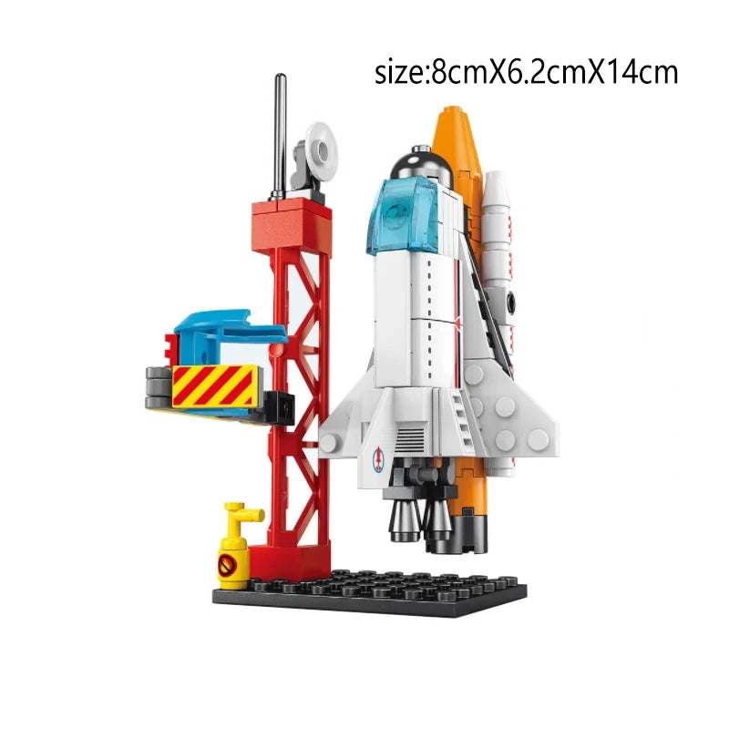 Space Rocket Launching Model Building Blocks City Aerospace Space Station Shuttle Ship Astronaut Bricks Toys Children