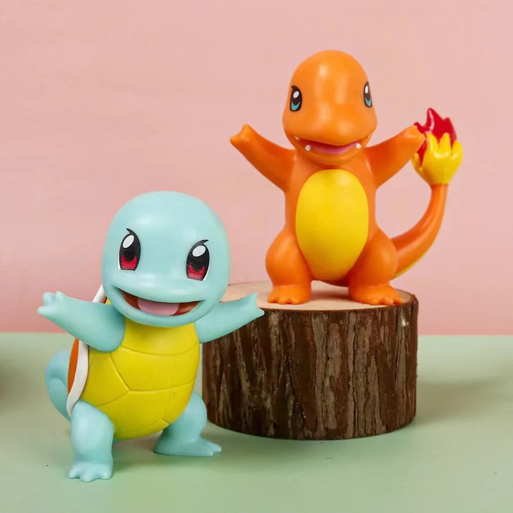 Cute Pokemon Anime Figures Pikachu Toys Model Charmander Psyduck Squirtle Jigglypuff Bulbasaur Kawaii Collect Dolls Kids Gift